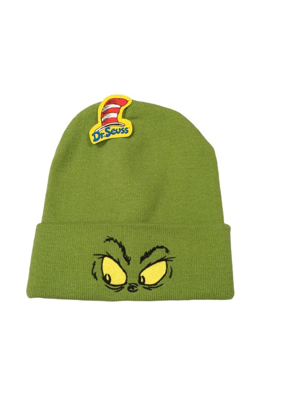 The Grinch How the Grinch Stole Christmas Adults Green Knit Cuffed Beanie OSFM
